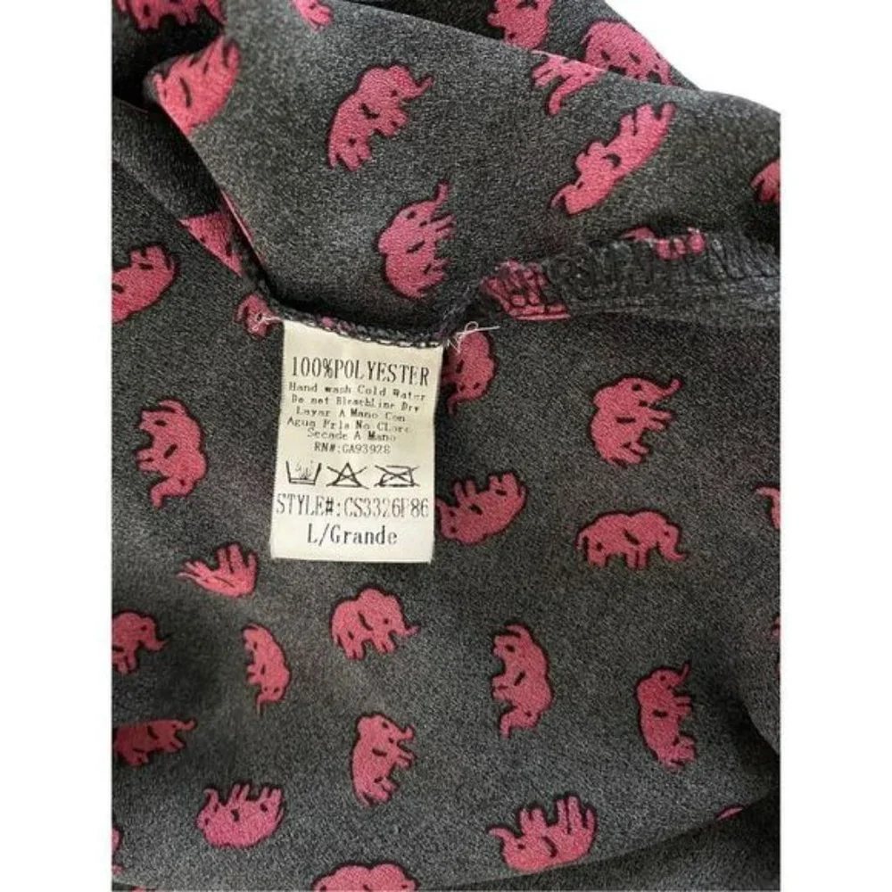 Cals elephant print blouse (#455) - Picture 4 of 9